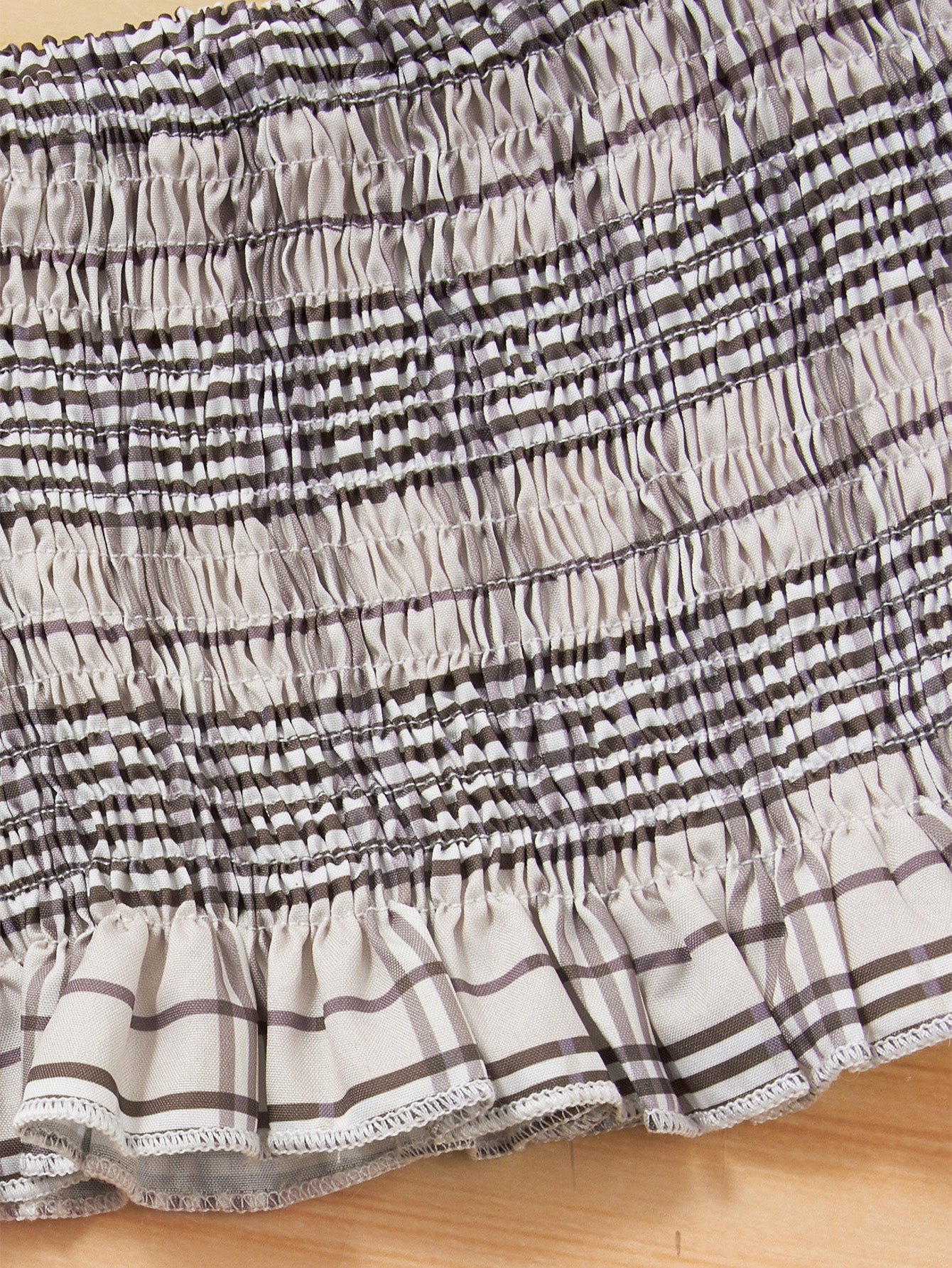 Girls Smock Crop Top and Tie Waist Pants Set