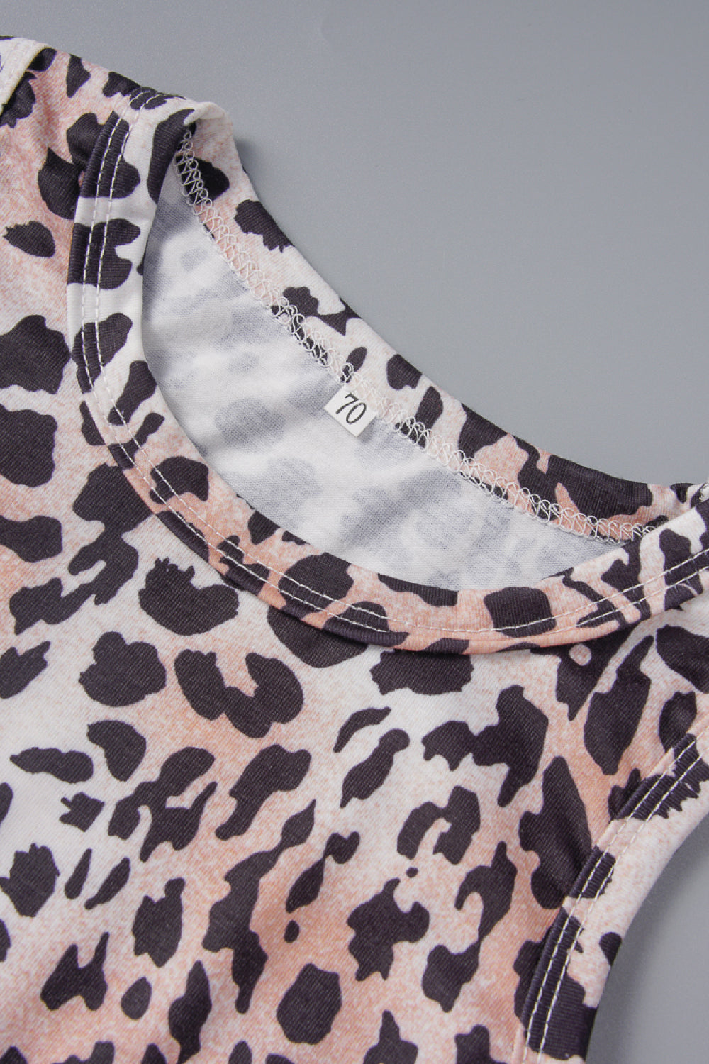 Baby Ruffle Sleeve T-Shirt and Leopard Jumpsuit Set