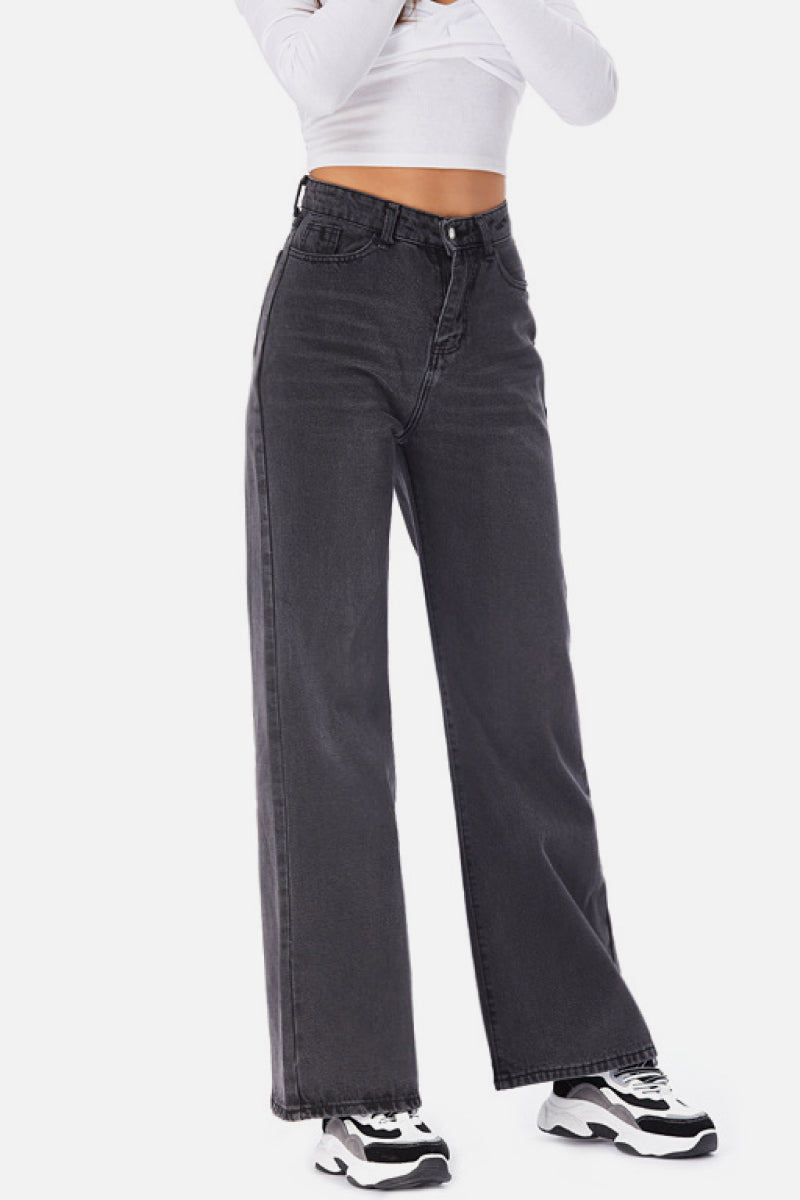 Wide Leg Black Jeans