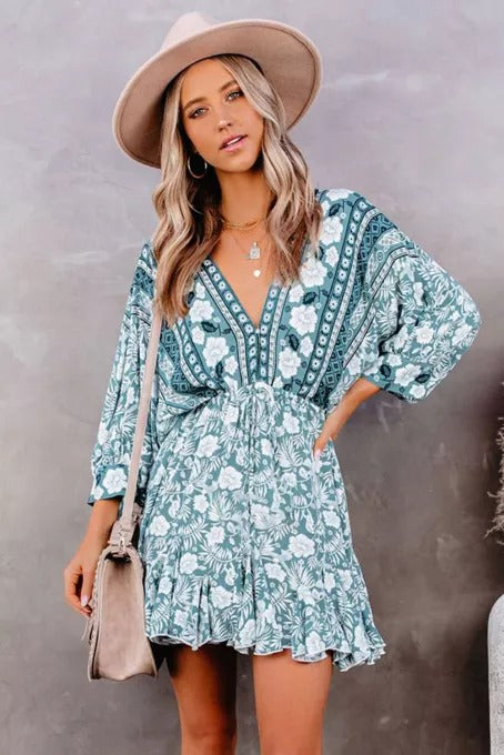Bohemian Vintage Print Dress