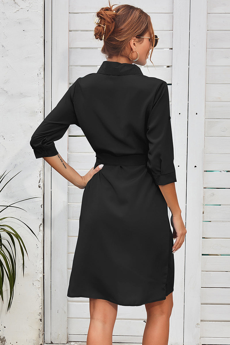 Tie Waist Shirt Dress
