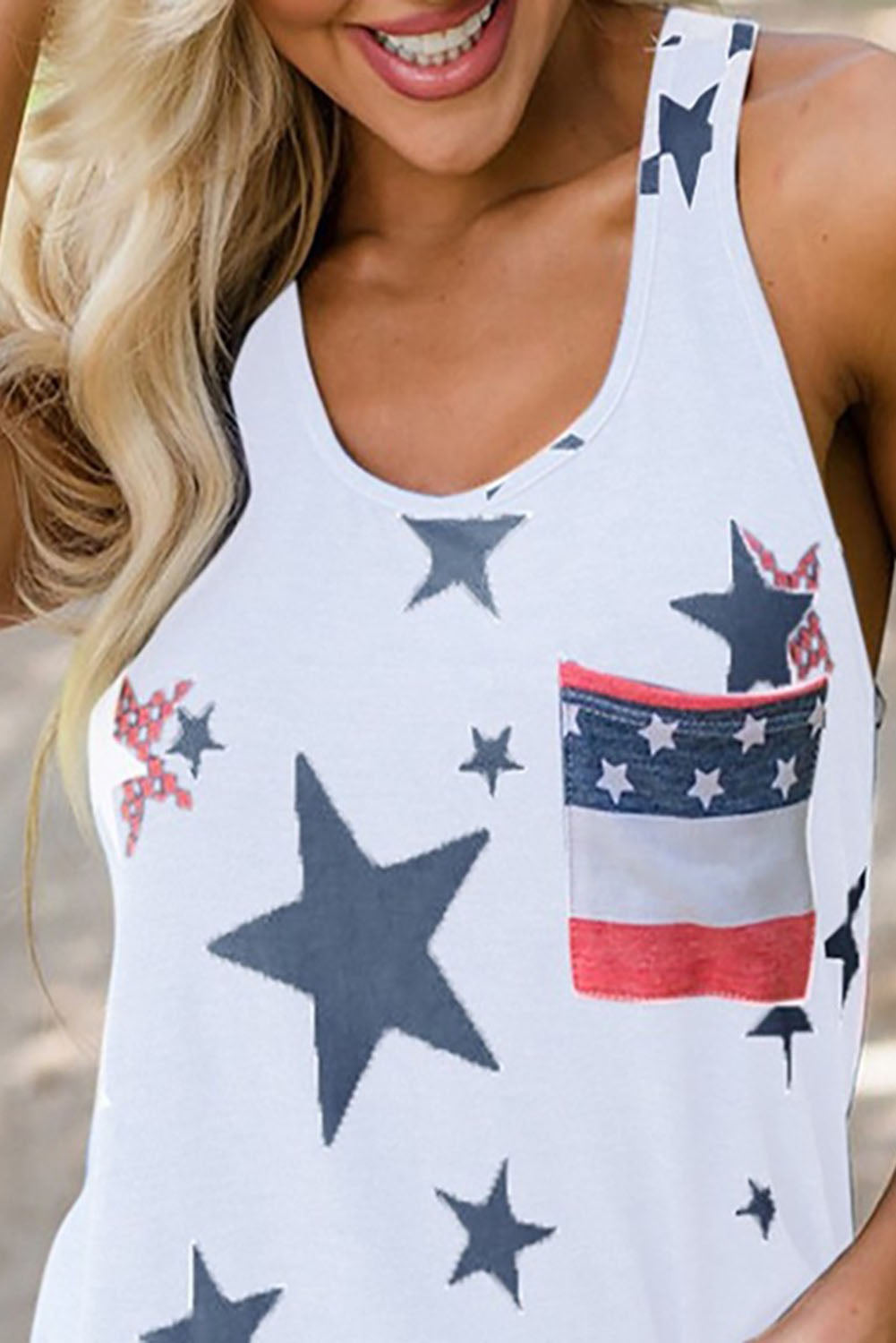 Independence Day Star Print Tank Top