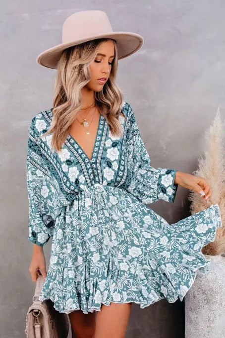 Bohemian Vintage Print Dress