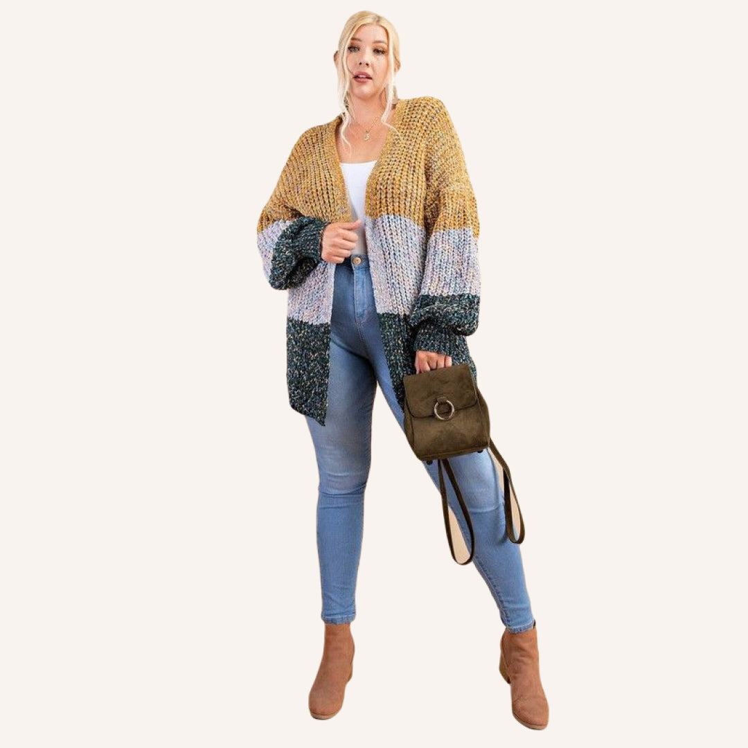 Cozy Color Block Cardigan