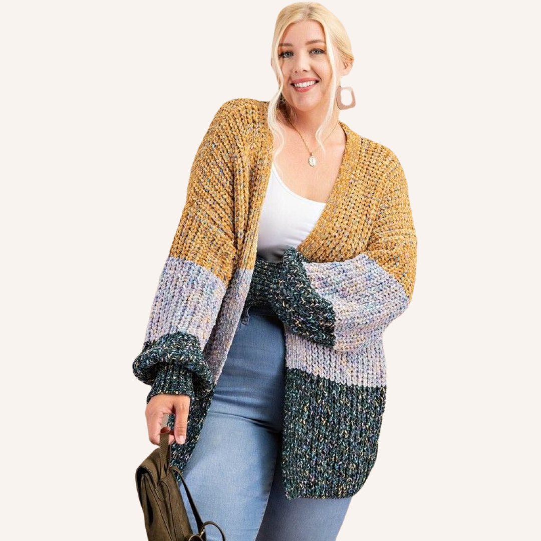Cozy Color Block Cardigan