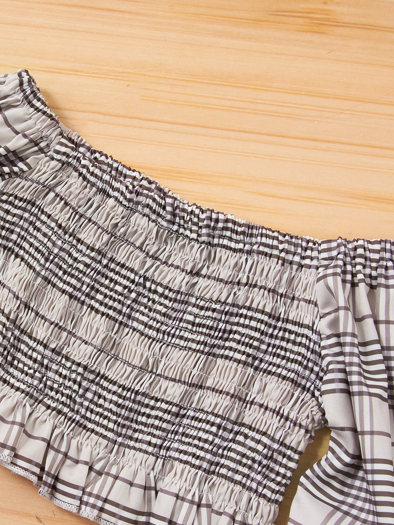 Girls Smock Crop Top and Tie Waist Pants Set