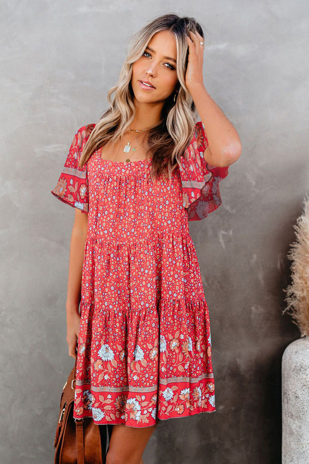 Floral Tiered Babydoll Dress