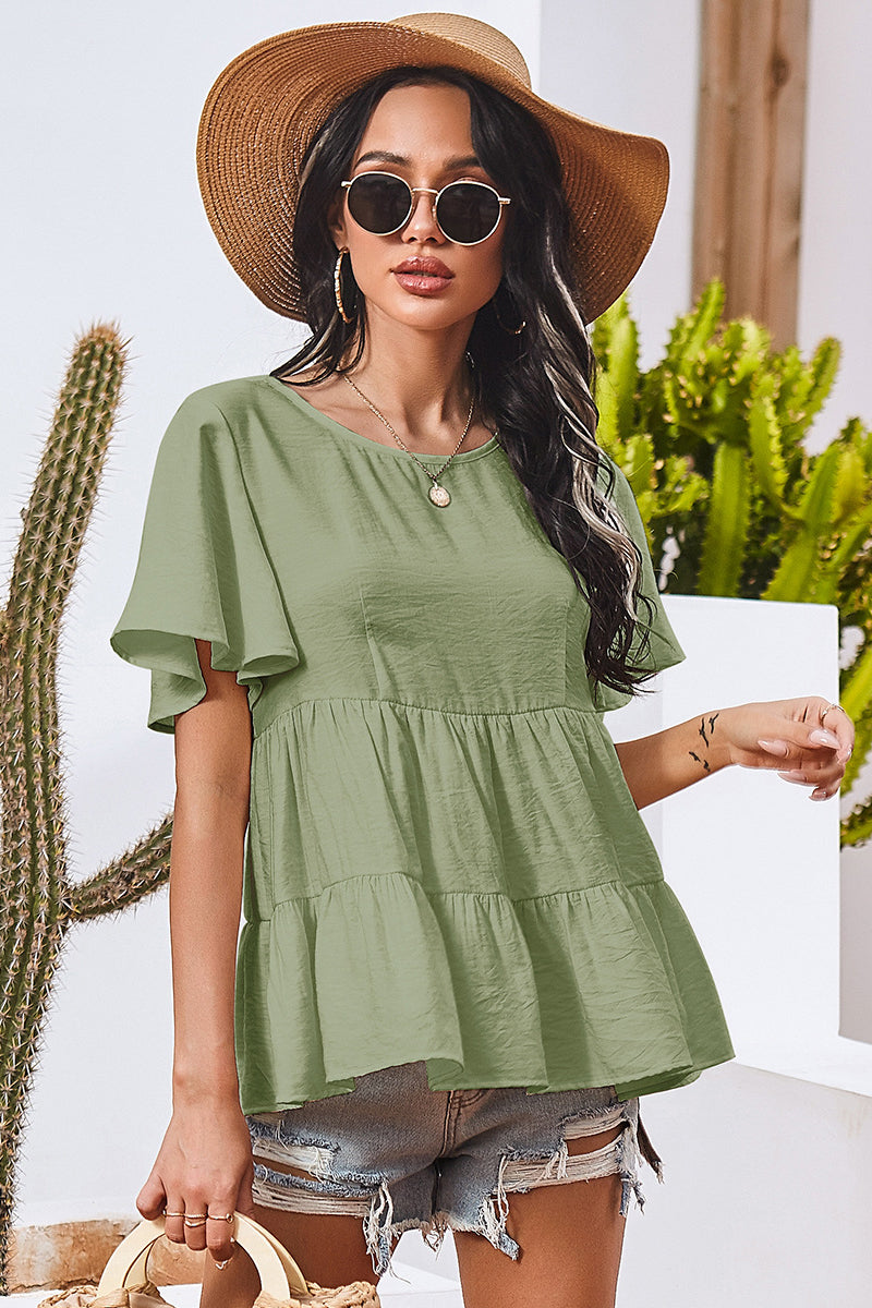 Shirring Babydoll Top