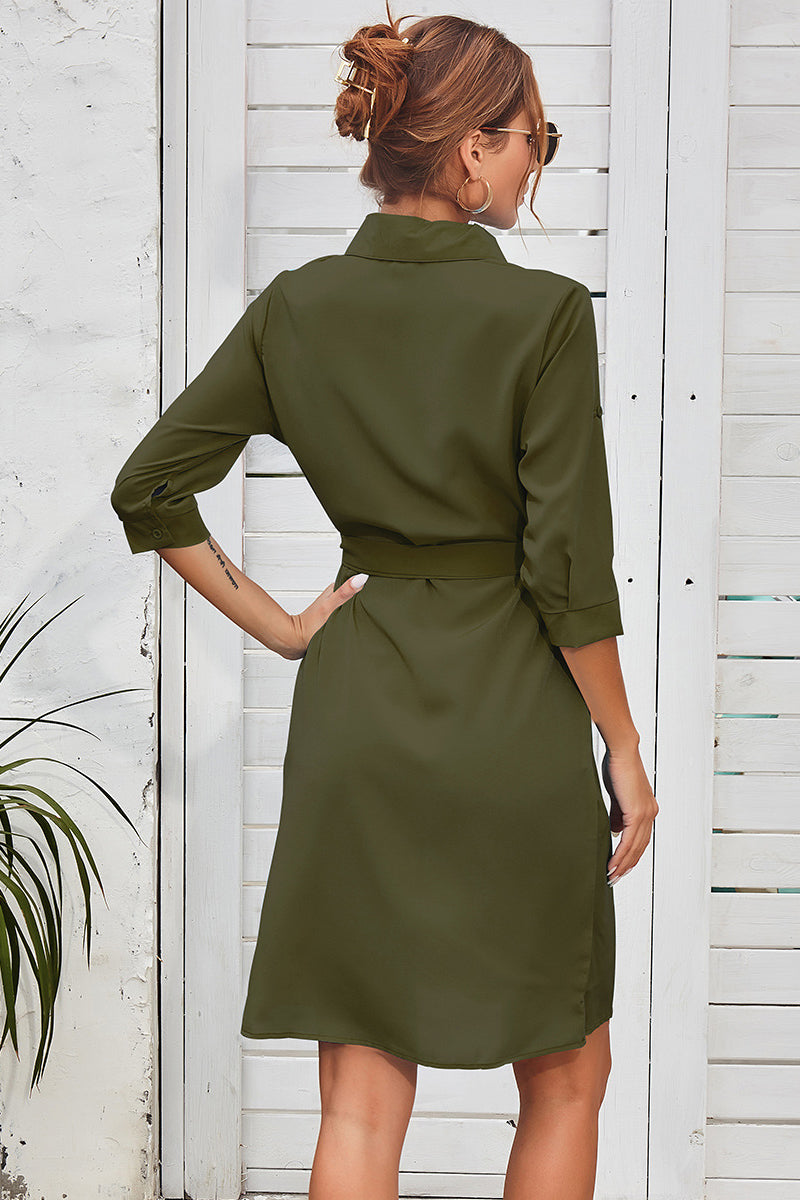 Tie Waist Shirt Dress