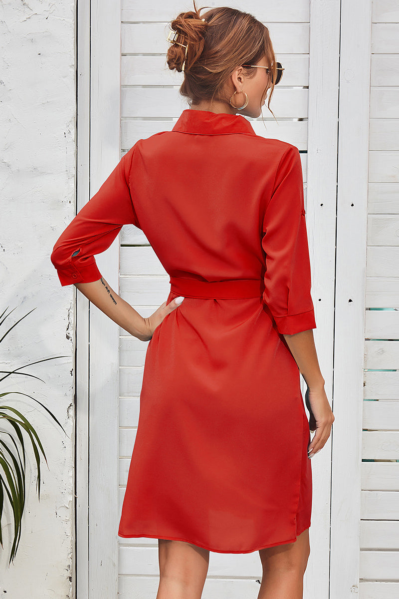 Tie Waist Shirt Dress
