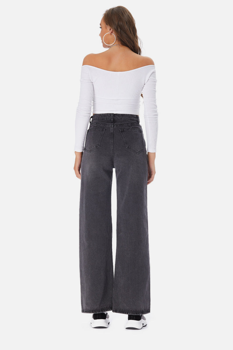 Wide Leg Black Jeans