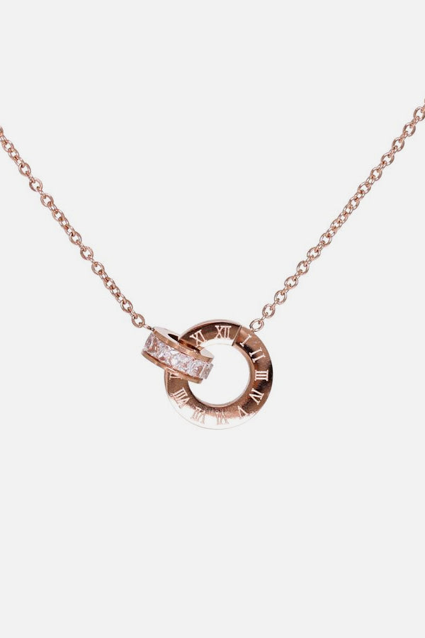 Rhinestone Double Ring Necklace