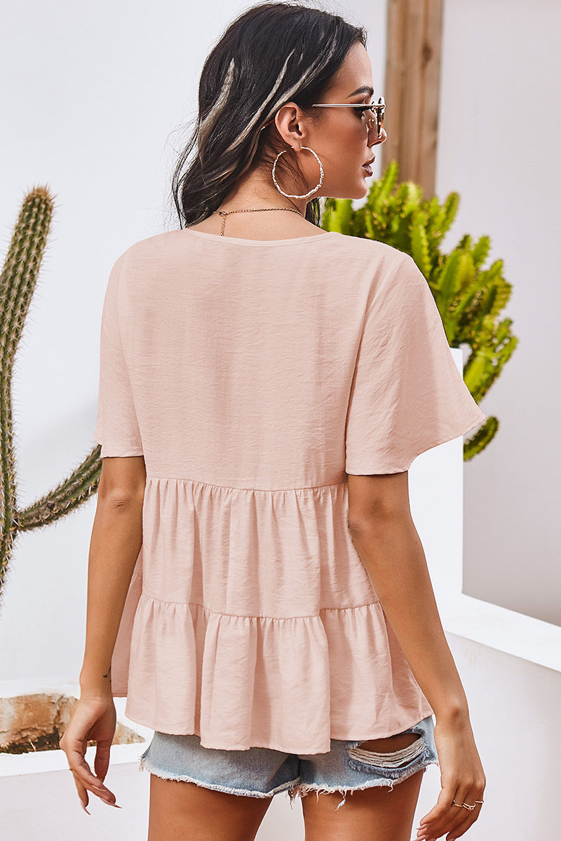 Shirring Babydoll Top