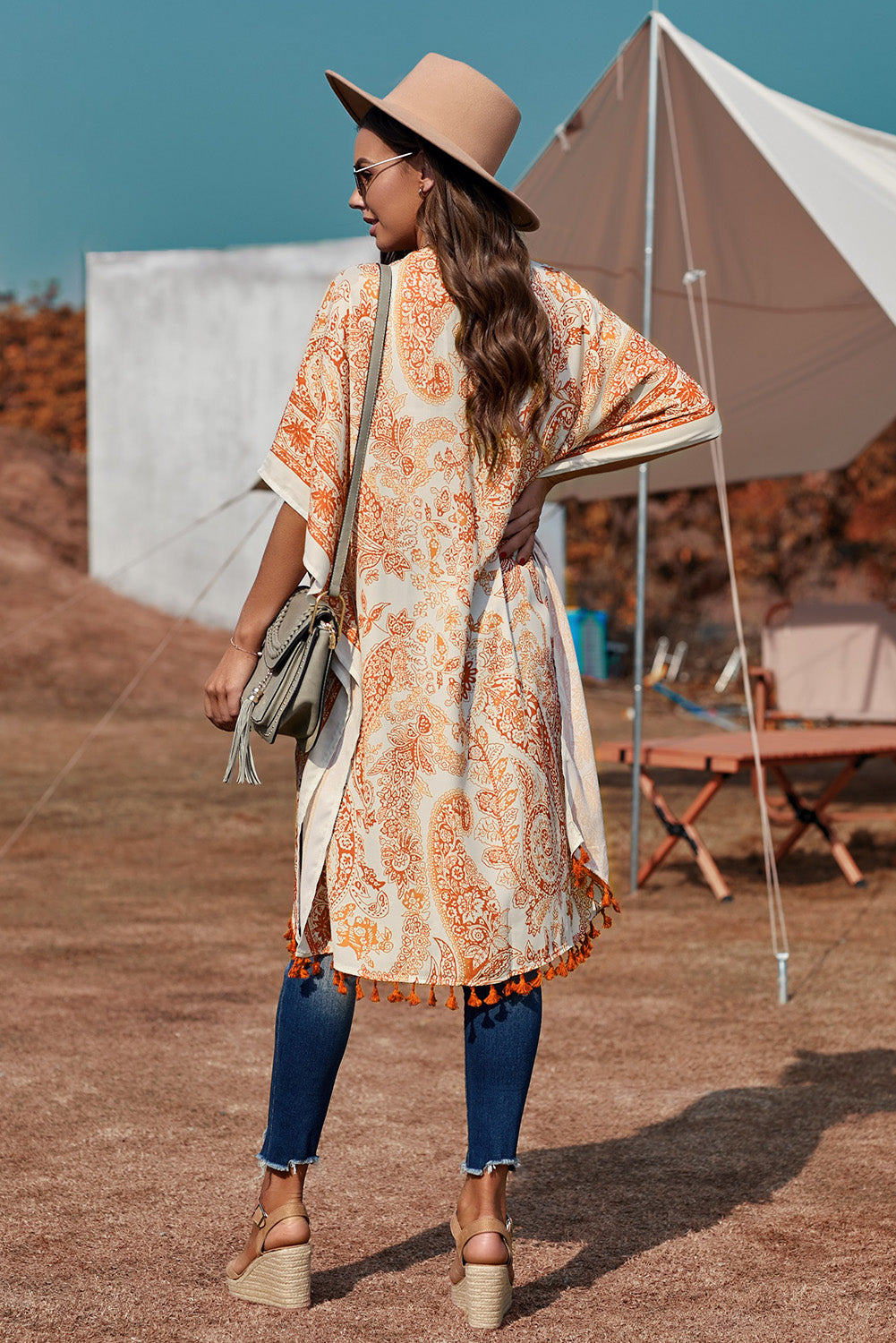 Bohemian Paisley Print Kimono