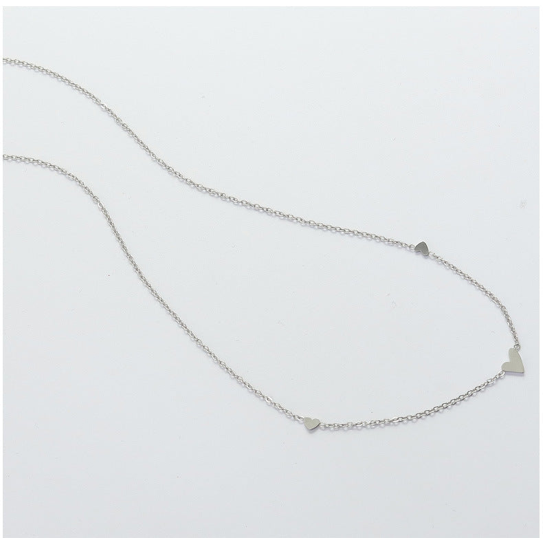 Dainty Multi Heart Necklace Silver/Gold