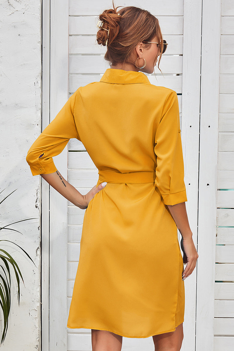 Tie Waist Shirt Dress