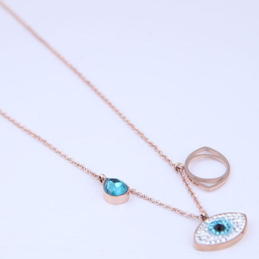 Rose Gold Evil Eye Necklace