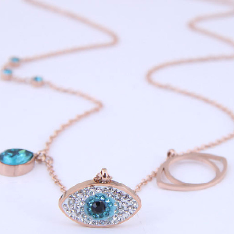 Rose Gold Evil Eye Necklace