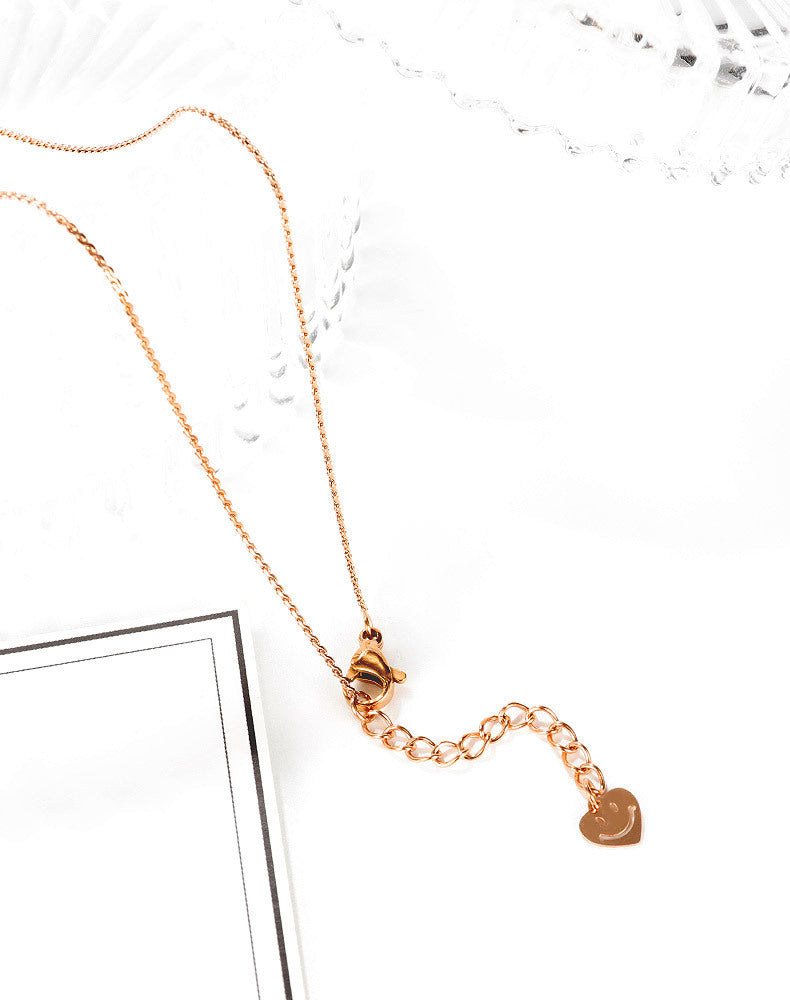 Shell Heart Pendant Necklace Rose Gold