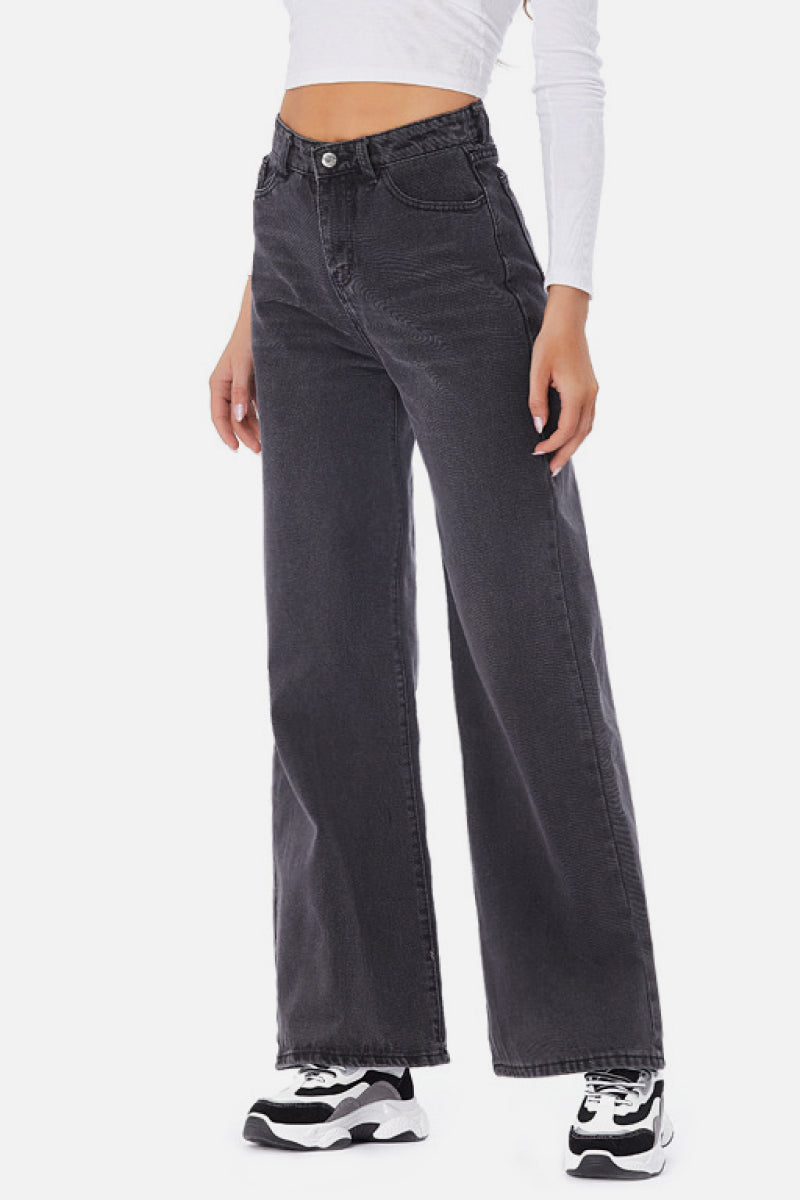 Wide Leg Black Jeans