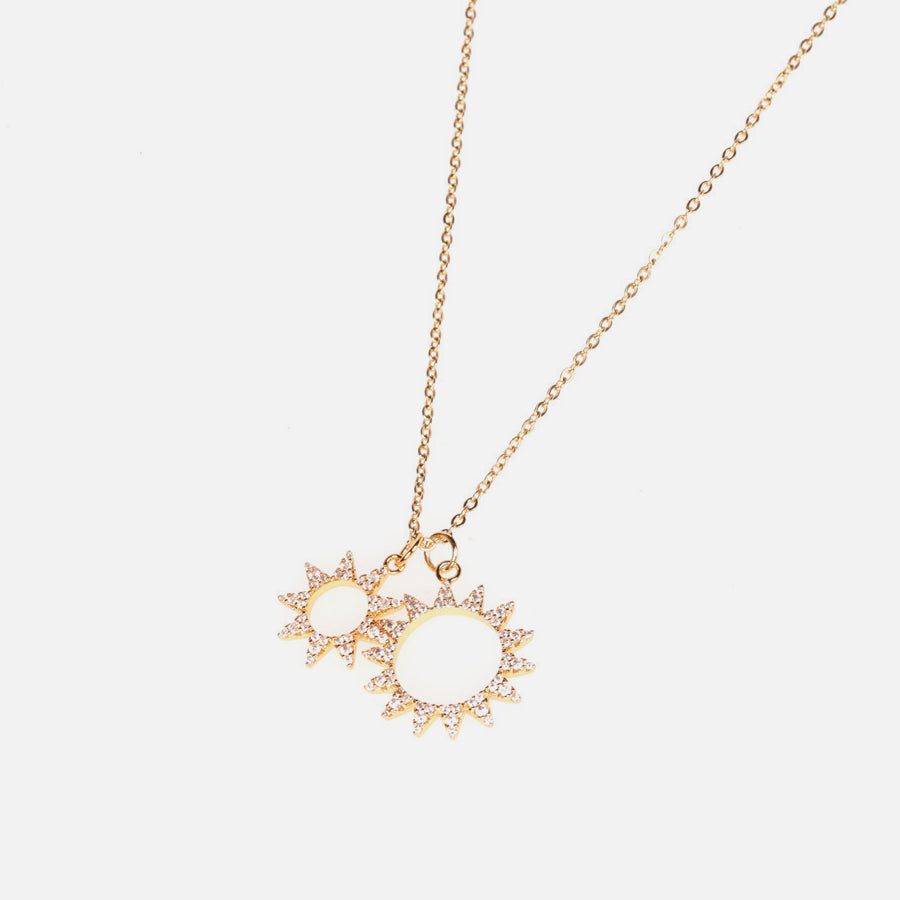 Double Sun Pendant Necklace