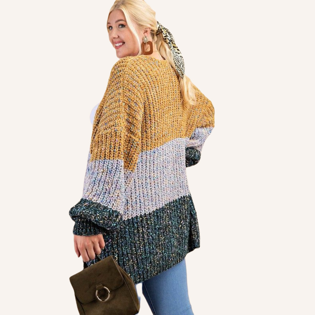 Cozy Color Block Cardigan
