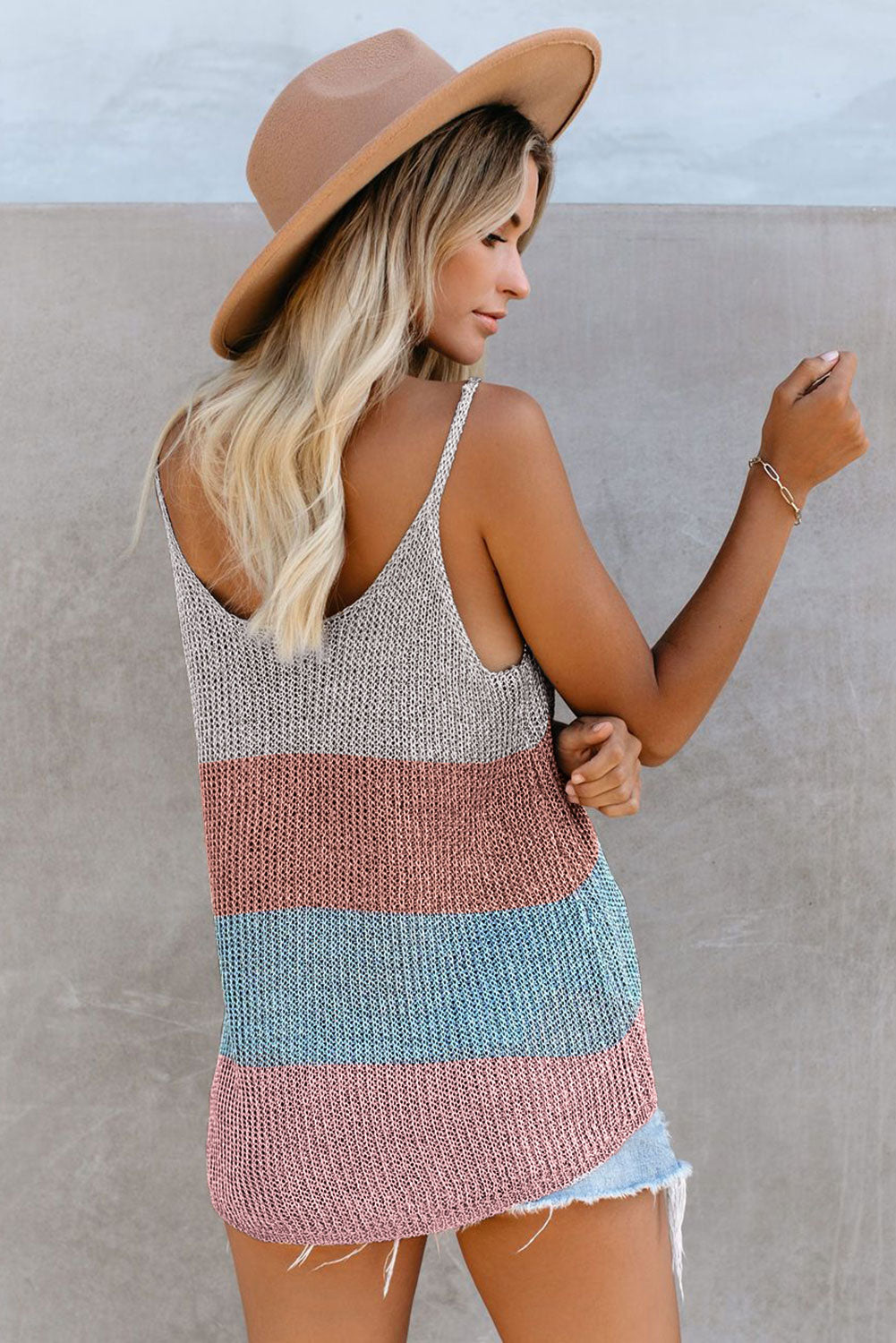 Multicolor Knitted Cami Tank Top