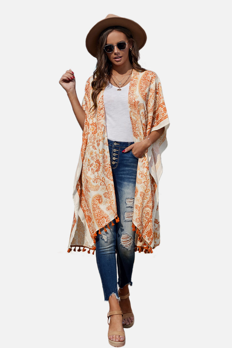 Bohemian Paisley Print Kimono