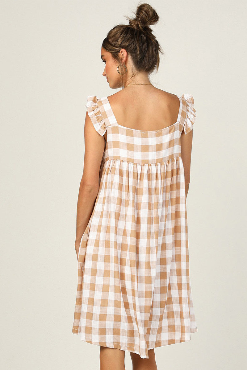 Plaid Babydoll Mini Dress