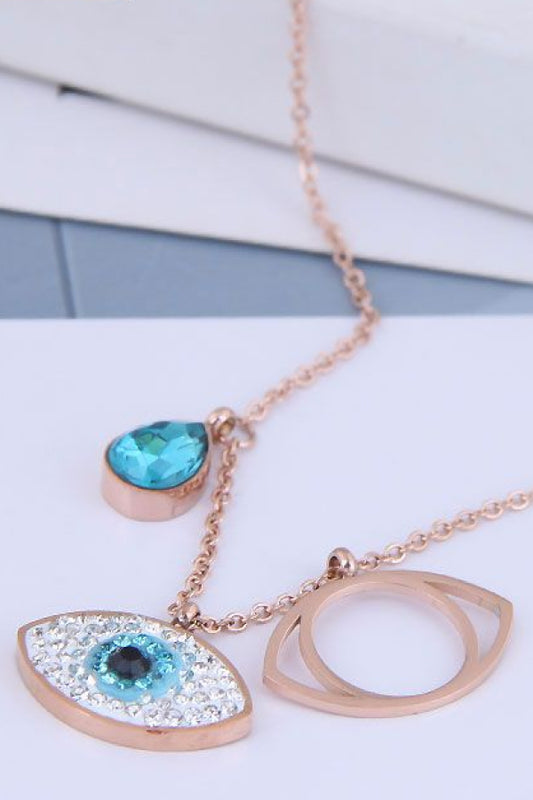 Rose Gold Evil Eye Necklace