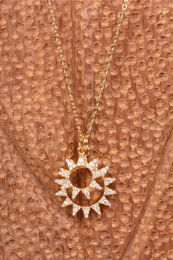Double Sun Pendant Necklace
