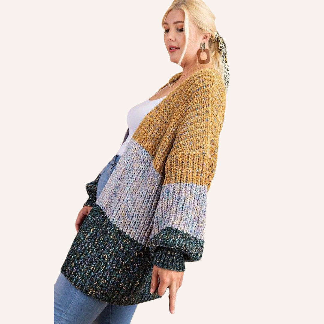 Cozy Color Block Cardigan