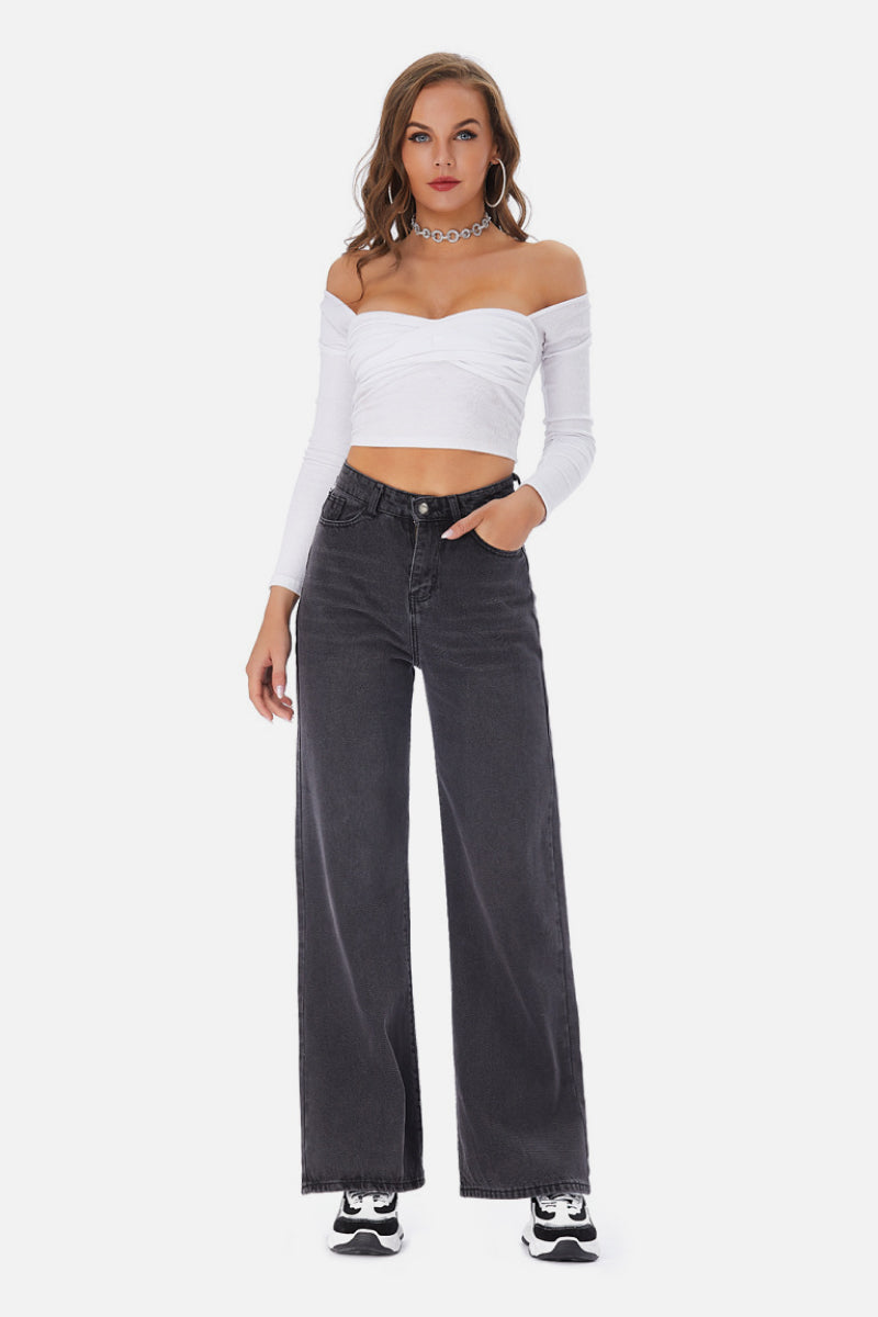 Wide Leg Black Jeans
