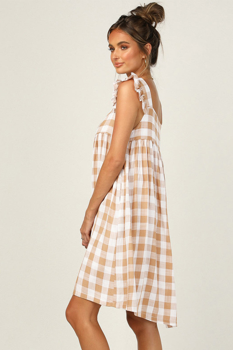 Plaid Babydoll Mini Dress