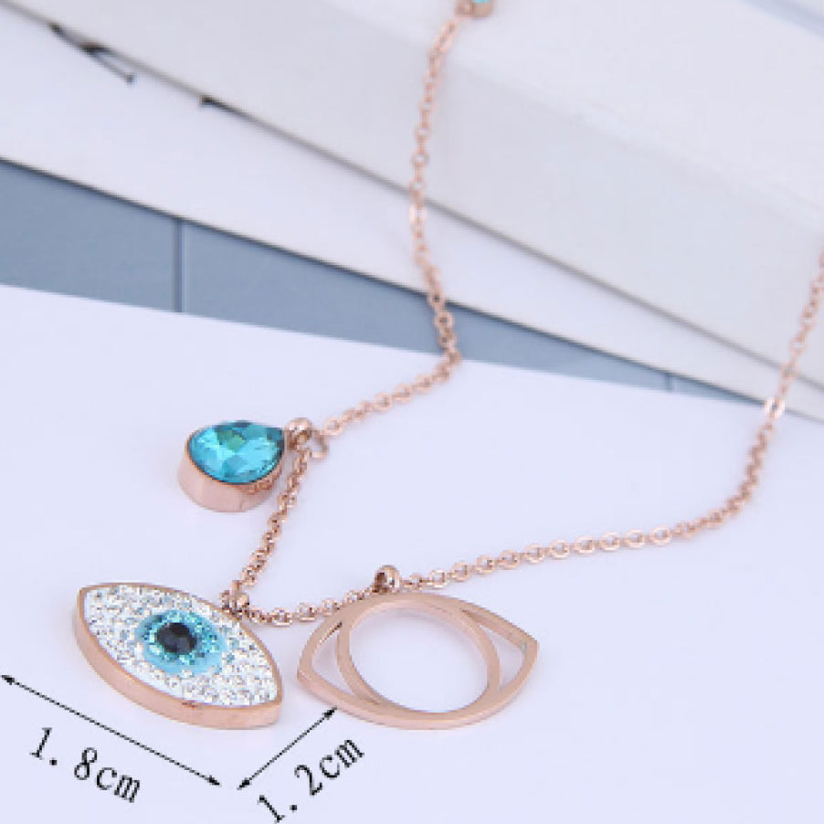 Rose Gold Evil Eye Necklace
