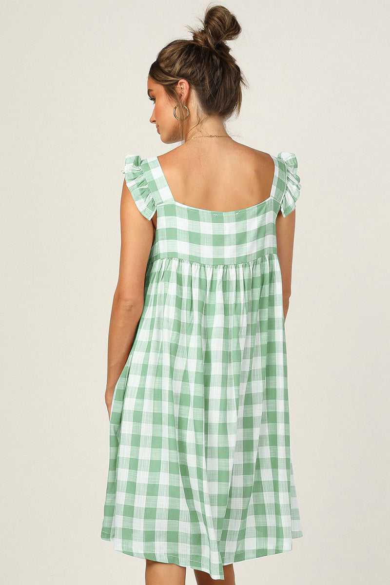 Plaid Babydoll Mini Dress