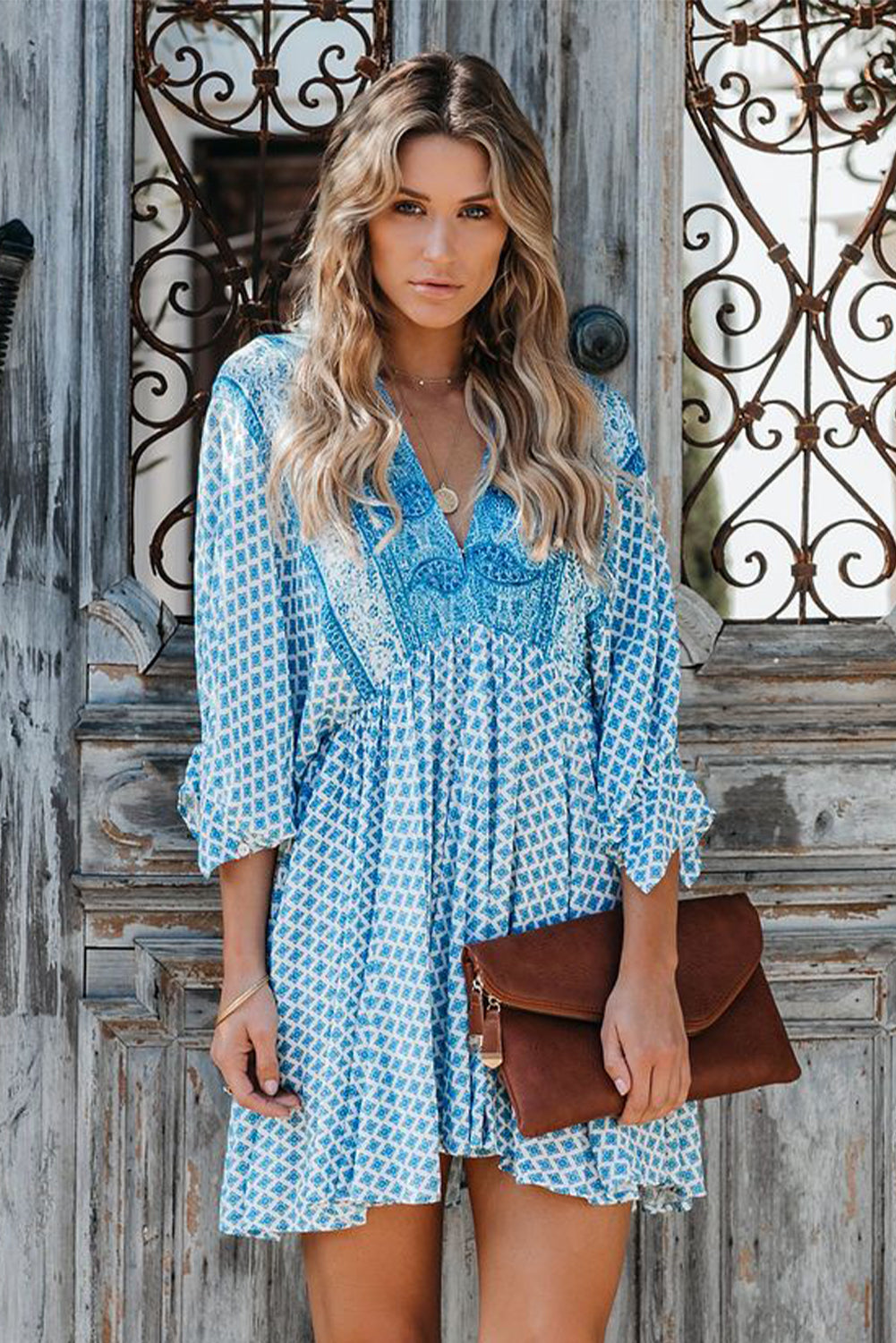 Bohemian Vintage Print Dress