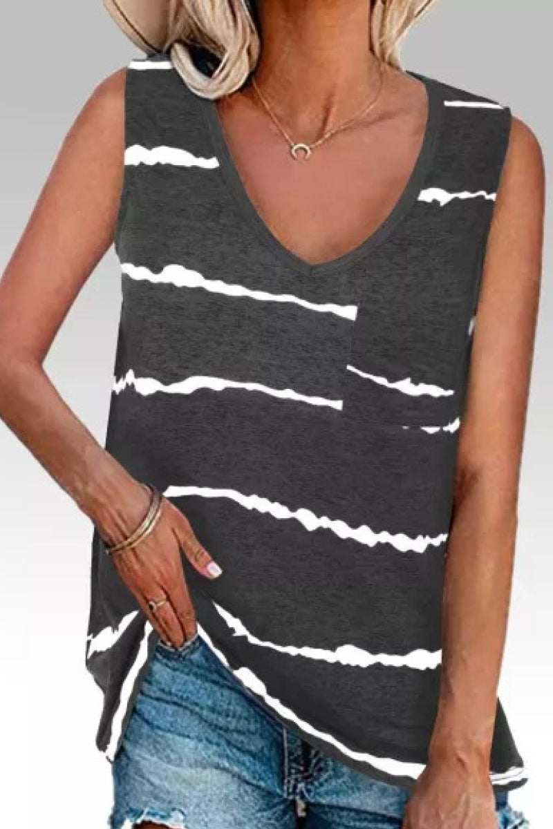 Tie-Dye Stripes Tank Top