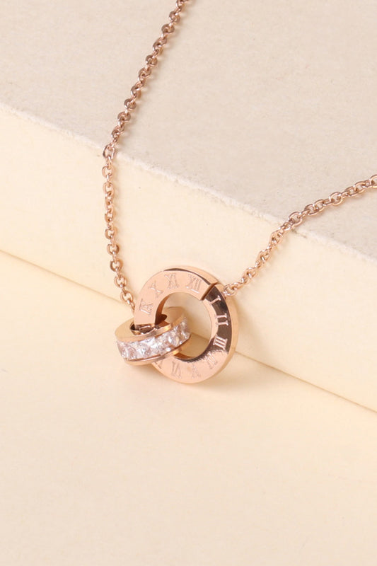 Rhinestone Double Ring Necklace