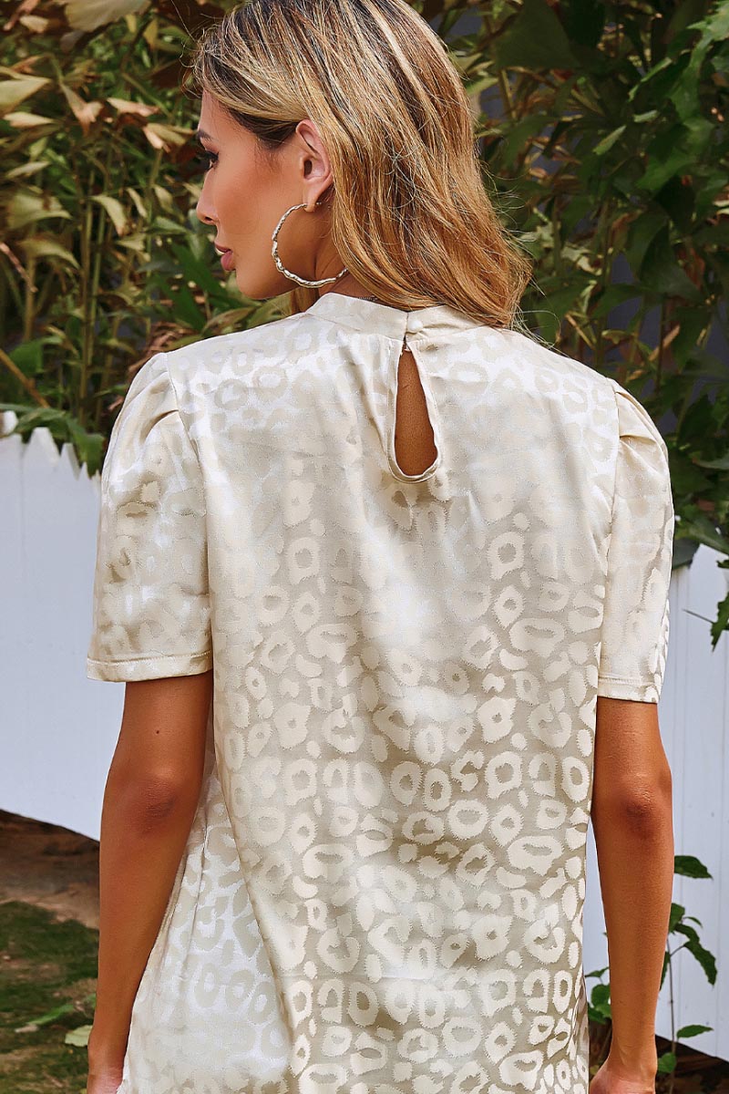 Leopard Silky Short Sleeve Shirt