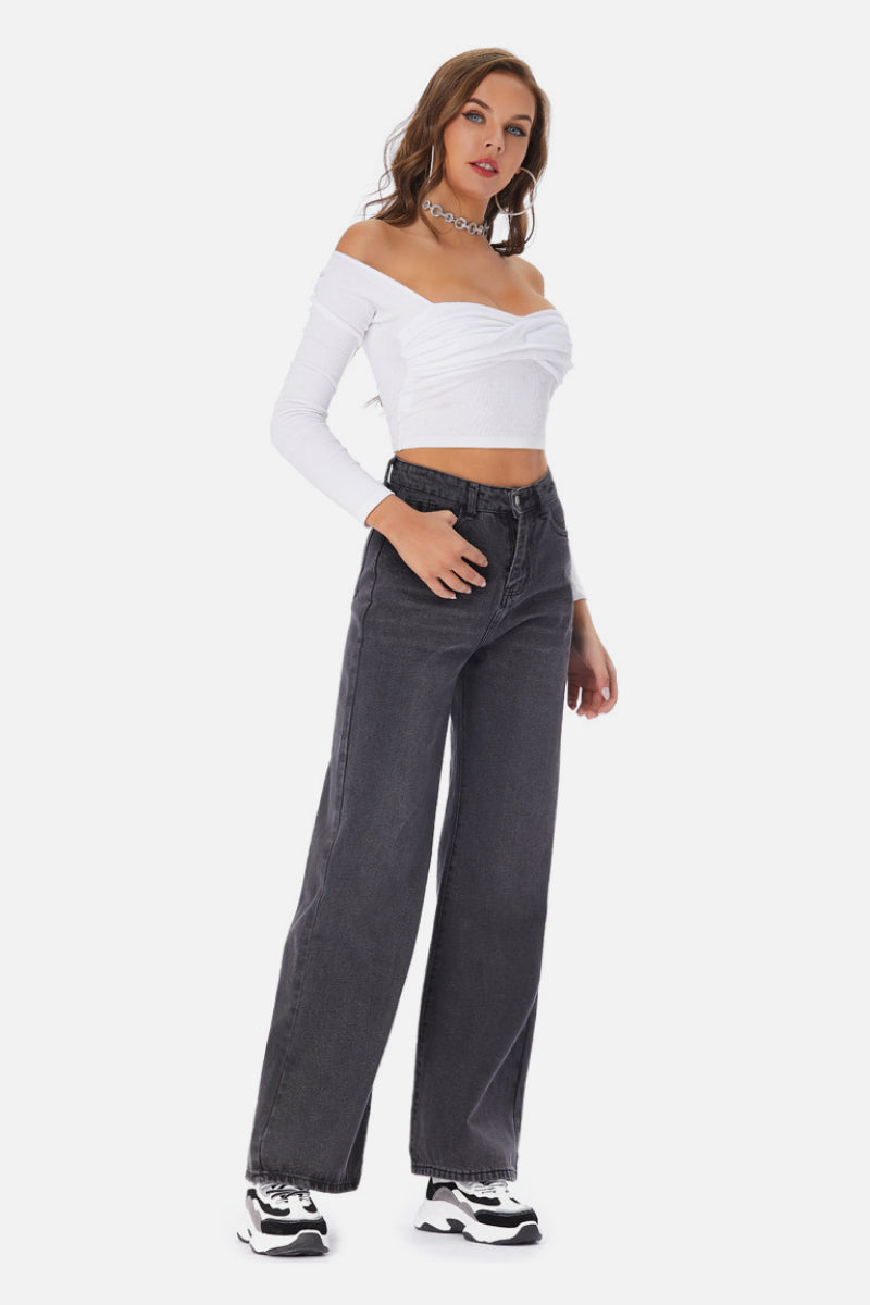 Wide Leg Black Jeans