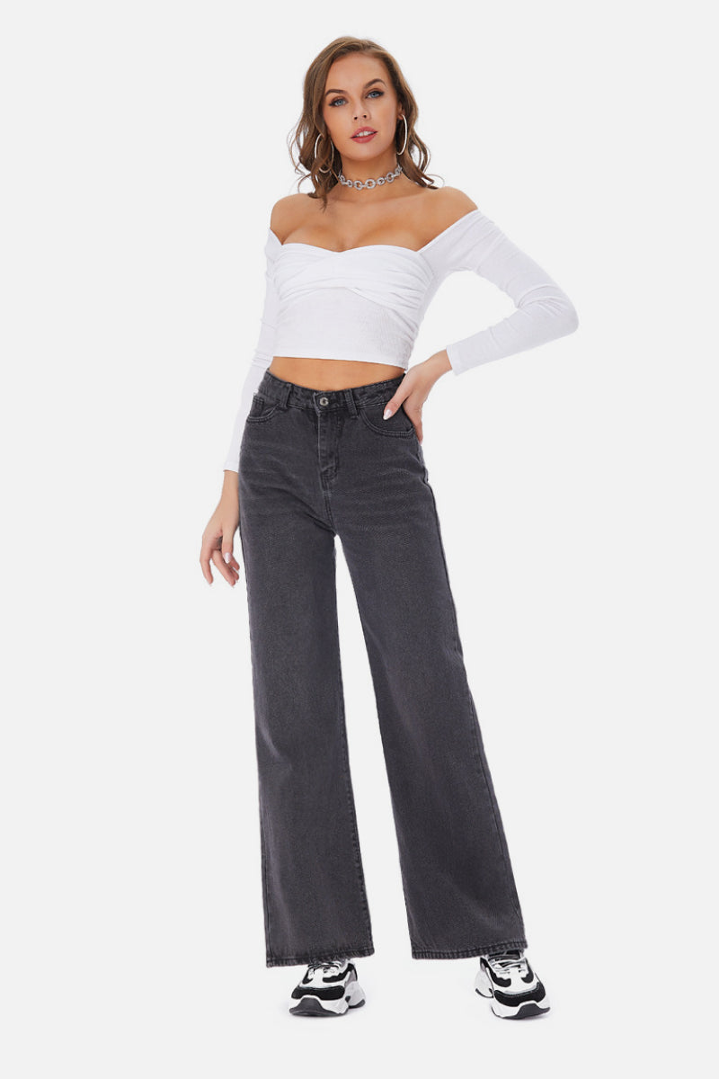 Wide Leg Black Jeans