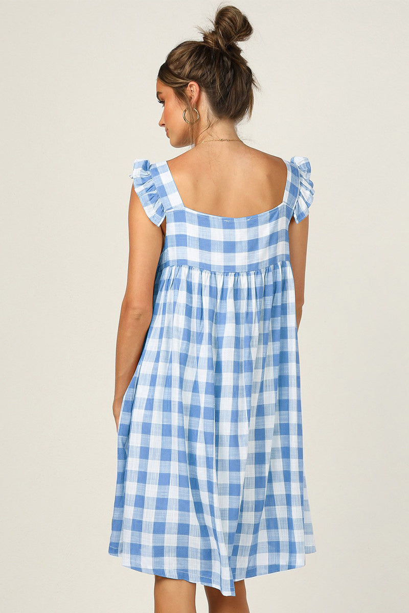 Plaid Babydoll Mini Dress