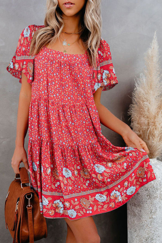 Floral Tiered Babydoll Dress