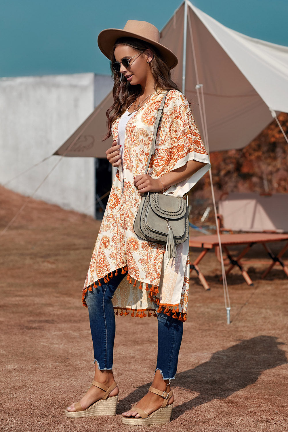 Bohemian Paisley Print Kimono
