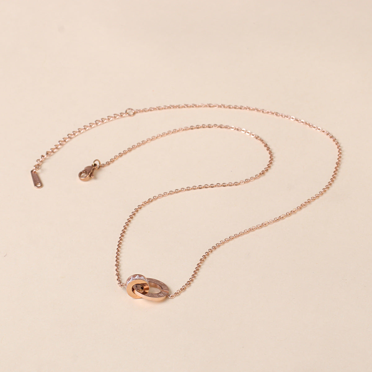 Rhinestone Double Ring Necklace