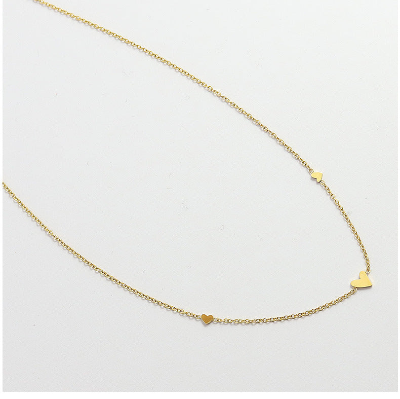 Dainty Multi Heart Necklace Silver/Gold