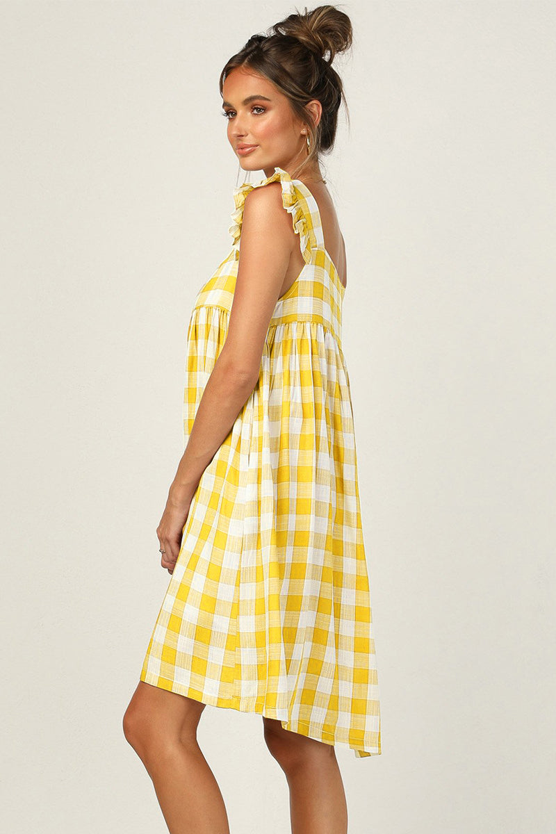 Plaid Babydoll Mini Dress