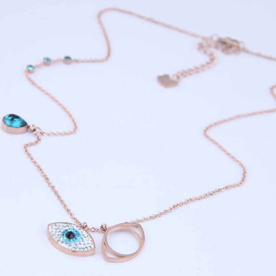 Rose Gold Evil Eye Necklace