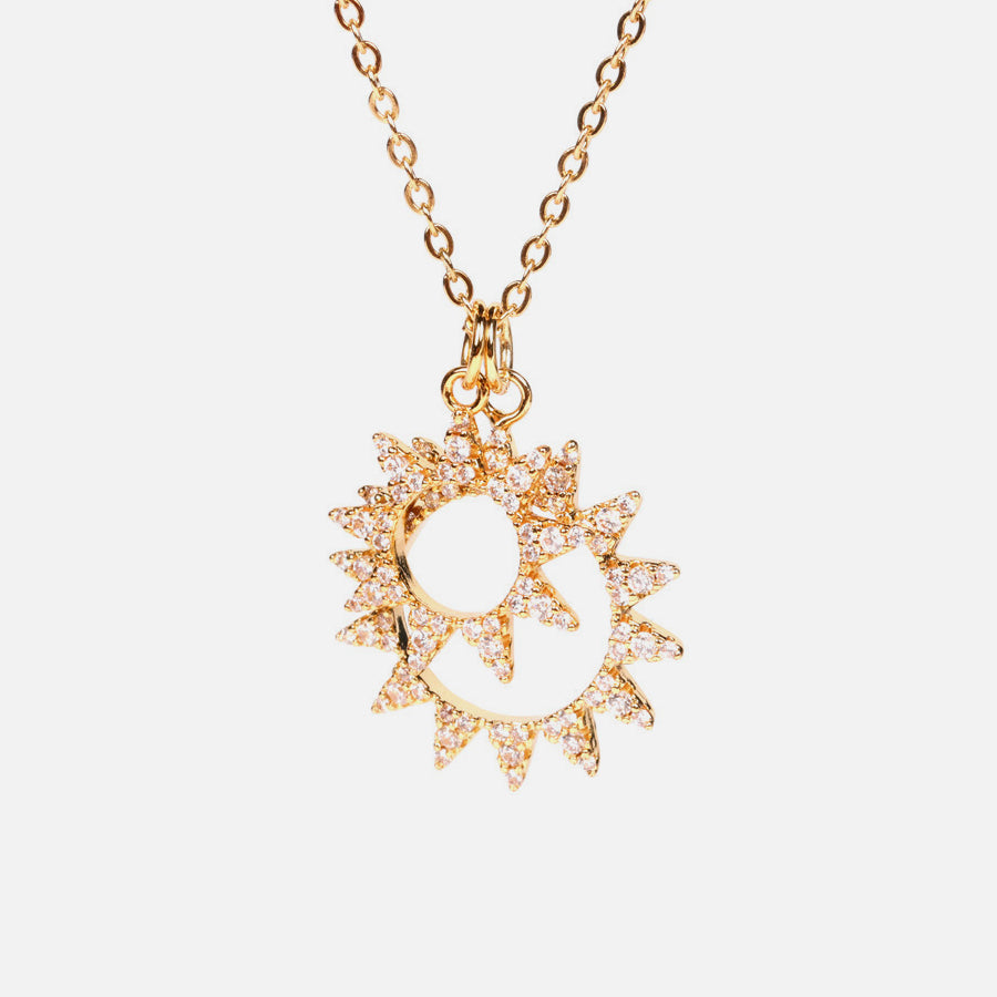 Double Sun Pendant Necklace